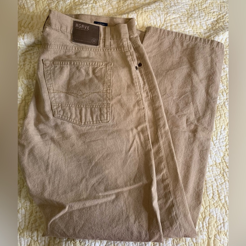 Mens Agave Nectar Cotton/Linen Pants SZ 36